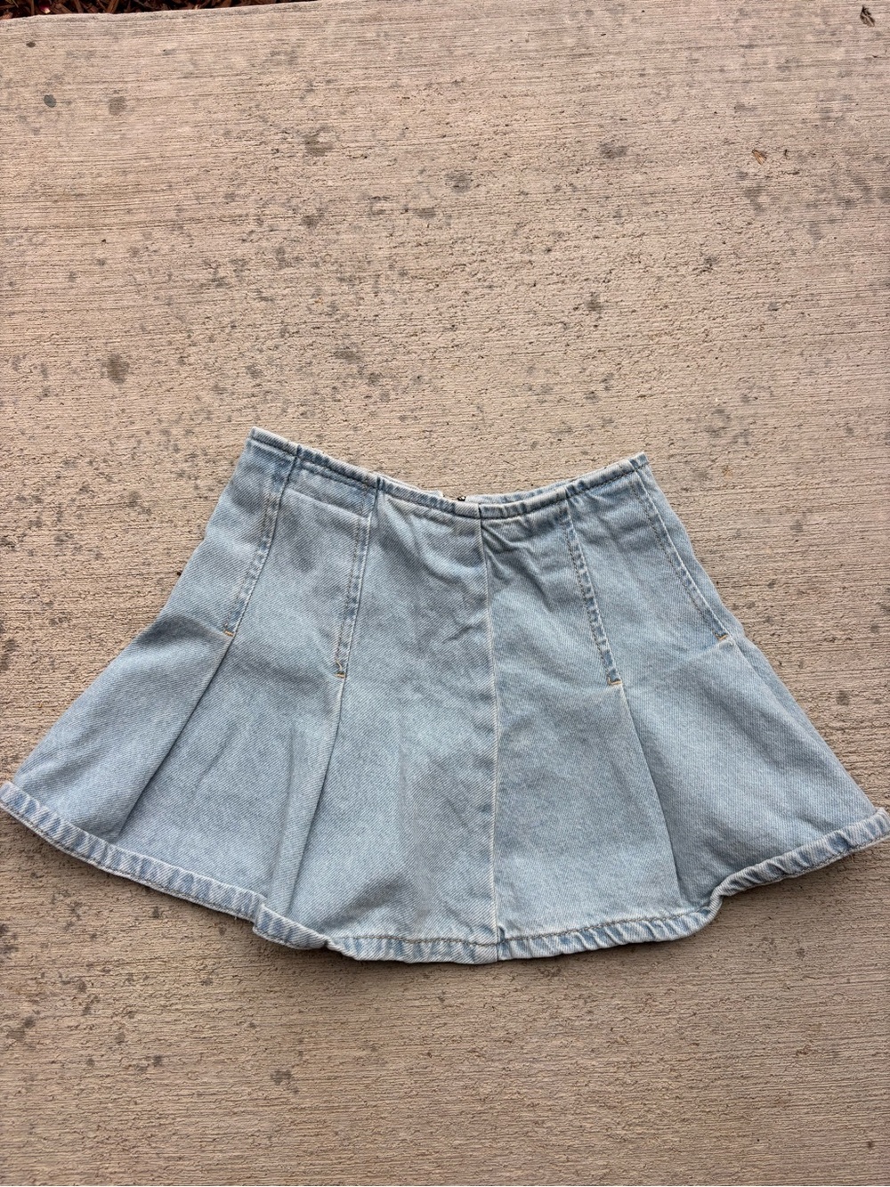 Zara Light Blue Denim Flared Skirt